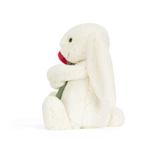 Cream Bunny with Rose