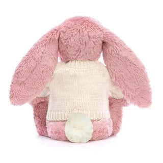 Bashful Tulip Pink Bunny with Personalized Cream Jumper