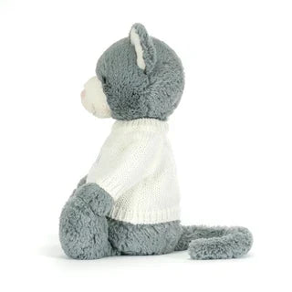 Bashful Kitten with Personalized Cream Jumper