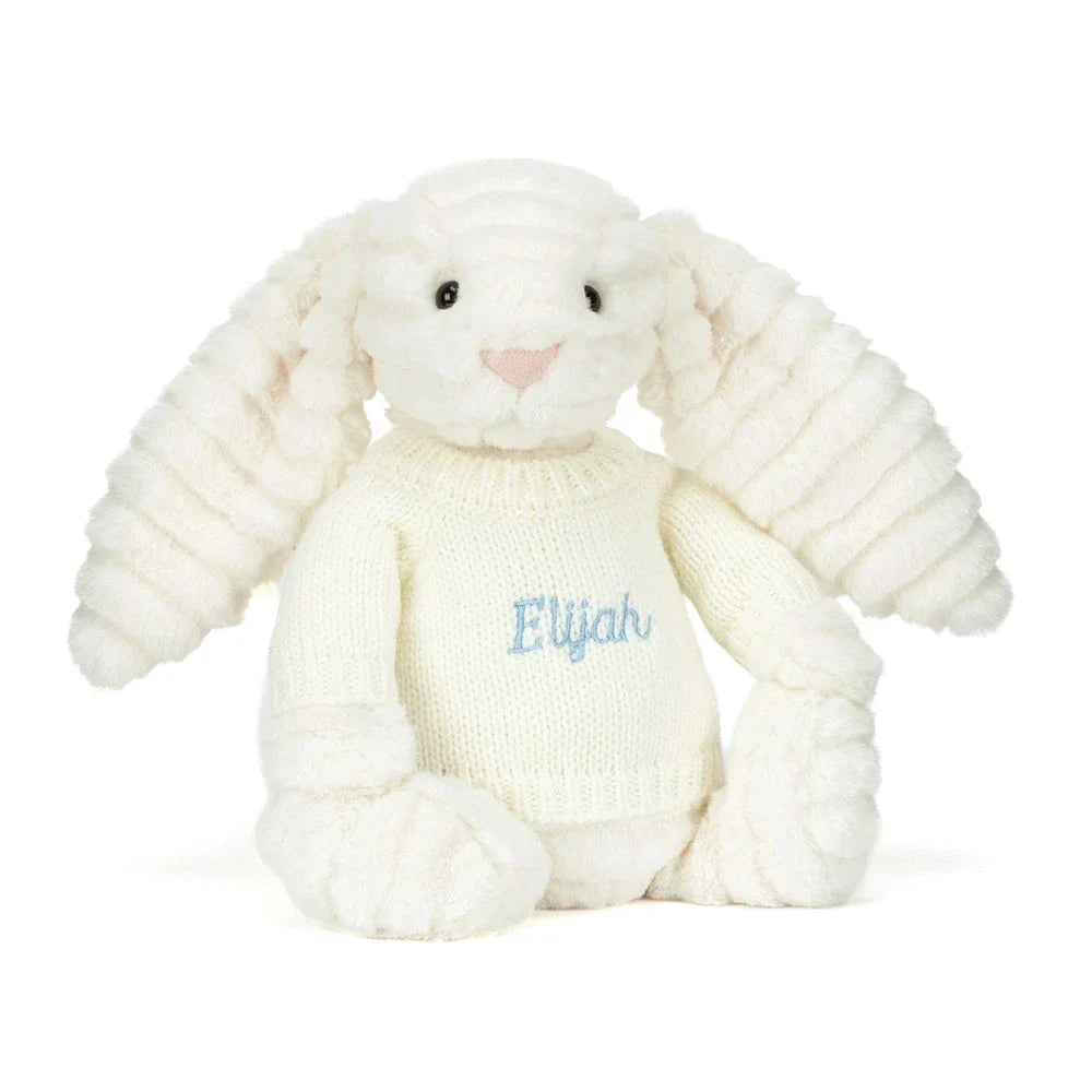 Bashful Luxe Bunny Nimbus with Personalized Cream Jumper
