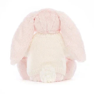 Bashful Pink Bunny with Personalized Cream Jumper