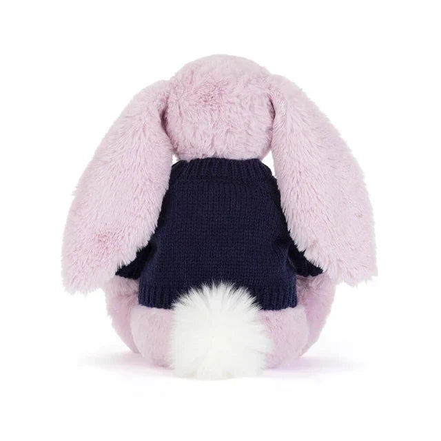 Thistlepop Blossom Luxe Bunny with Personalised Navy Jumper