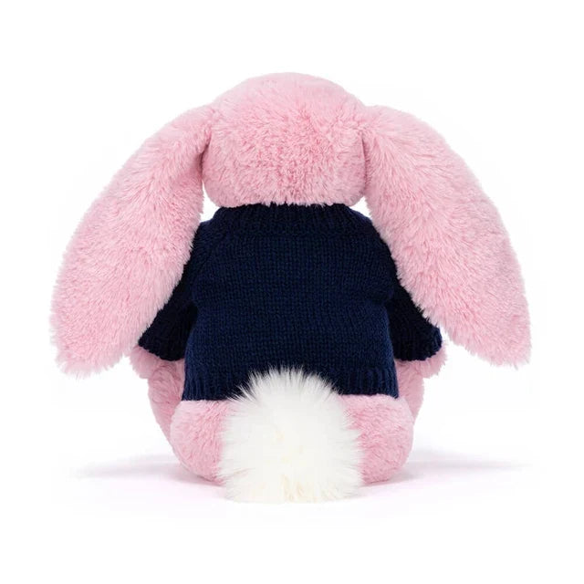 Blushkin Blossom Luxe Bunny with Personalised Navy Jumper