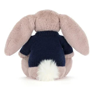 Bashful Luxe Bunny Rosa with Personalized Navy Jumper