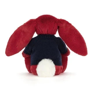 Bashful Luxe Bunny Scarlett with Personalized Navy Jumper