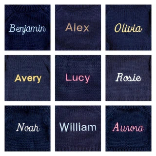 Blossom Beige Bunny 'Petal' with Personalized Navy Jumper