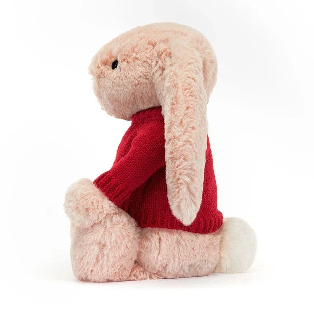 Bashful Blush Bunny with Personalised Red Jumper