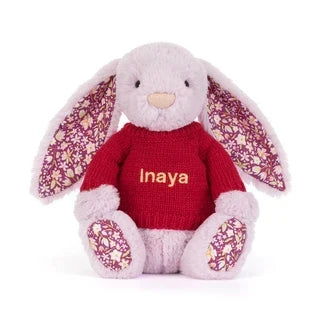 Thistlepop Blossom Luxe Bunny with Personalized Red Jumper