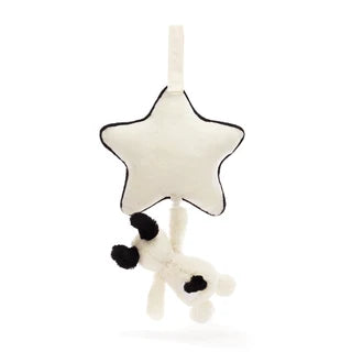 Bashful Rufferty Black & Cream Puppy Musical Pull
