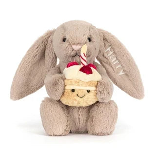 Personalized Bashful Beige Bunny 'Birthday'