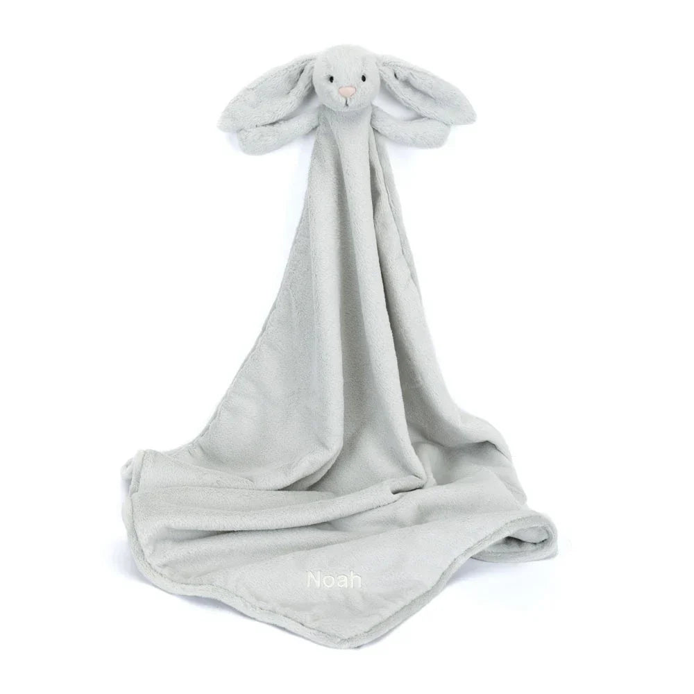 Personalized Bashful Silver Bunny Blankie
